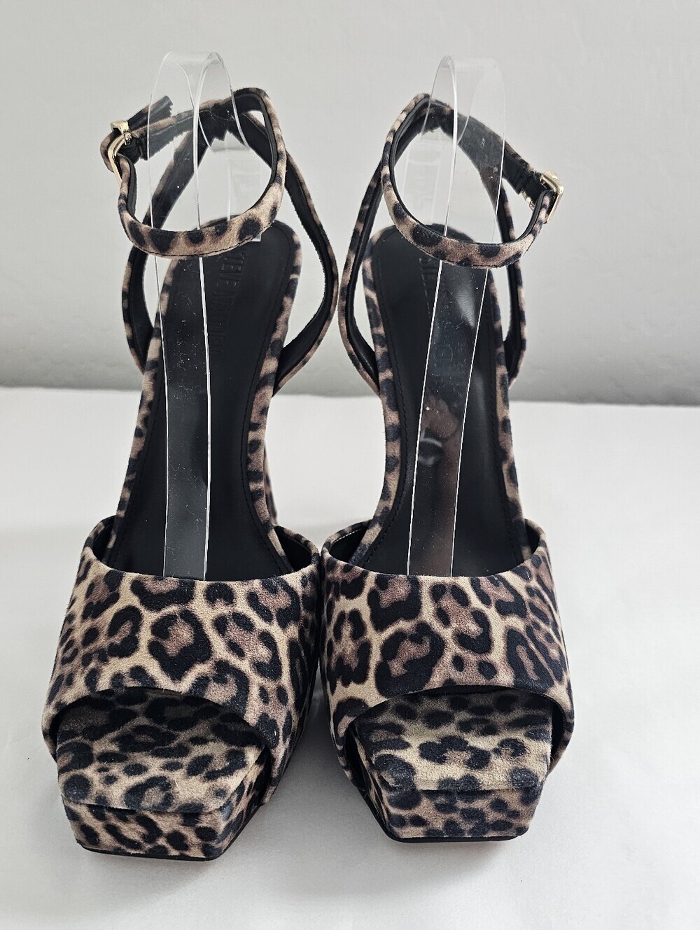 Steve Madden Leopard Platform Strap Heels Shoes Brown/Black Women's Sz 9 & 10 - Picture 2 of 9